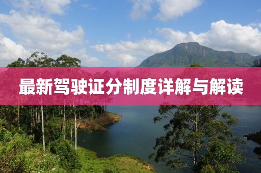 最新驾驶证分制度详解与解读