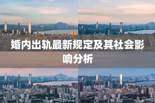 婚内出轨最新规定及其社会影响分析