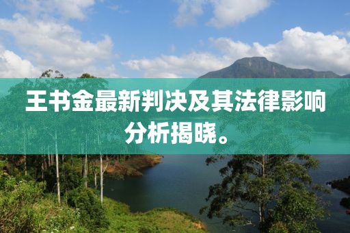 王书金最新判决及其法律影响分析揭晓。