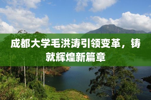 成都大学毛洪涛引领变革，铸就辉煌新篇章