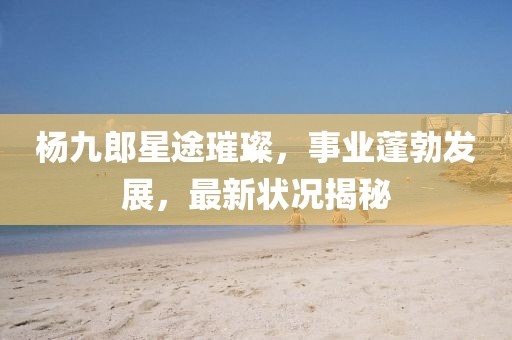 杨九郎星途璀璨，事业蓬勃发展，最新状况揭秘
