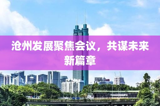 沧州发展聚焦会议，共谋未来新篇章