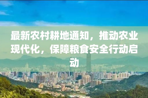 最新农村耕地通知，推动农业现代化，保障粮食安全行动启动