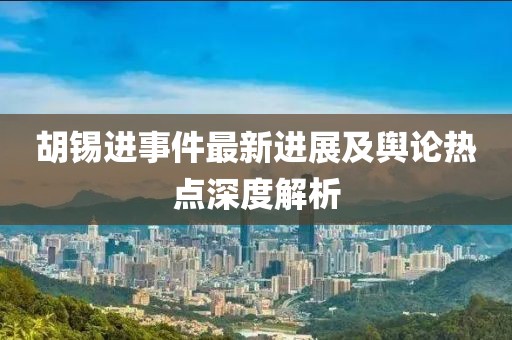 胡锡进事件最新进展及舆论热点深度解析