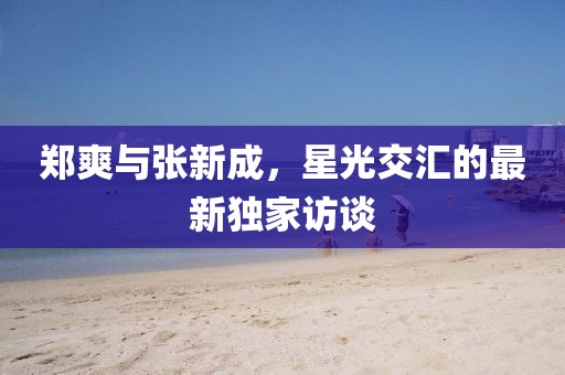 郑爽与张新成，星光交汇的最新独家访谈