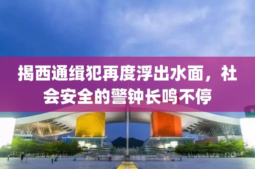 揭西通缉犯再度浮出水面，社会安全的警钟长鸣不停