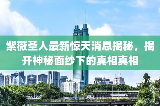 紫薇圣人最新惊天消息揭秘，揭开神秘面纱下的真相真相