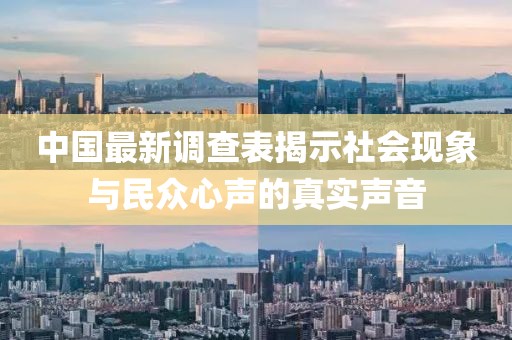 中国最新调查表揭示社会现象与民众心声的真实声音