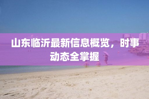 山东临沂最新信息概览，时事动态全掌握