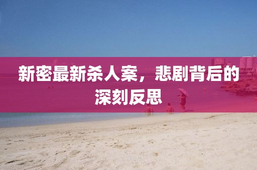 新密最新杀人案，悲剧背后的深刻反思