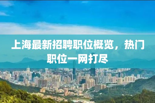 上海最新招聘职位概览，热门职位一网打尽