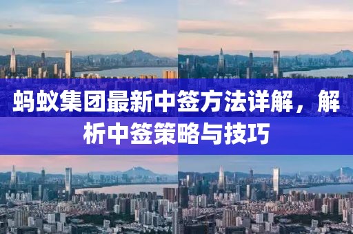 蚂蚁集团最新中签方法详解，解析中签策略与技巧