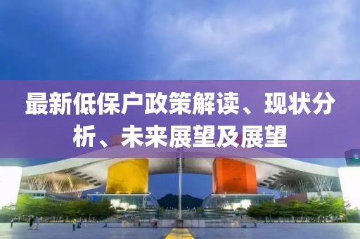 最新低保户政策解读、现状分析、未来展望及展望