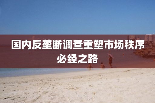 国内反垄断调查重塑市场秩序必经之路