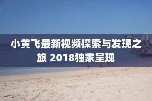 小黄飞最新视频探索与发现之旅 2018独家呈现