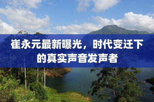 崔永元最新曝光，时代变迁下的真实声音发声者