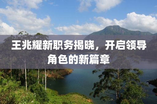 王兆耀新职务揭晓，开启领导角色的新篇章