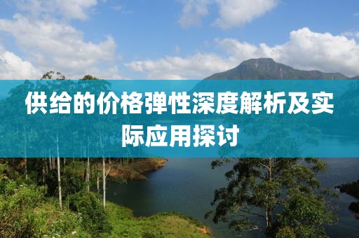 供给的价格弹性深度解析及实际应用探讨