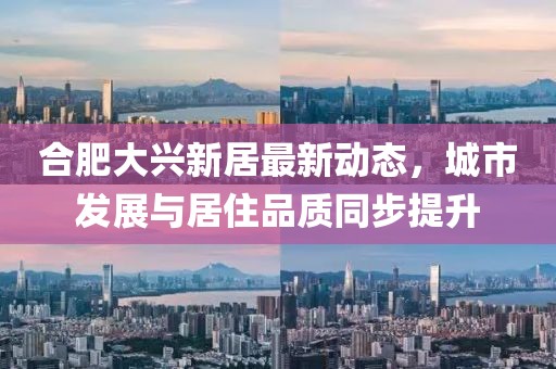 合肥大兴新居最新动态，城市发展与居住品质同步提升