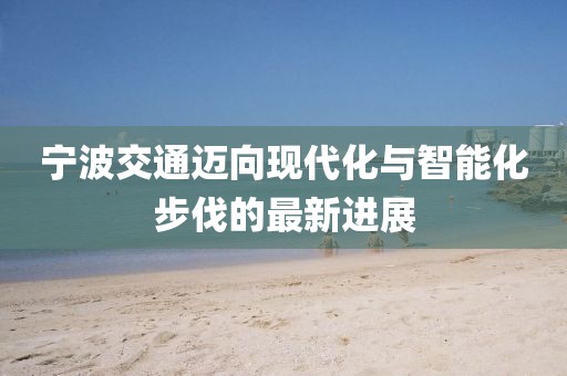 宁波交通迈向现代化与智能化步伐的最新进展