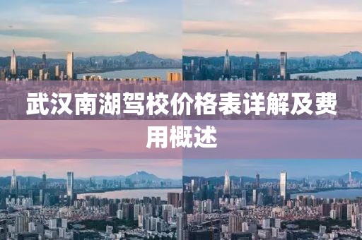 武汉南湖驾校价格表详解及费用概述