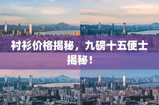 衬衫价格揭秘，九磅十五便士揭秘！