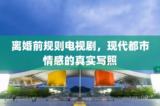 离婚前规则电视剧，现代都市情感的真实写照
