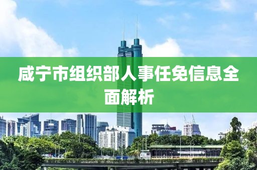 咸宁市组织部人事任免信息全面解析