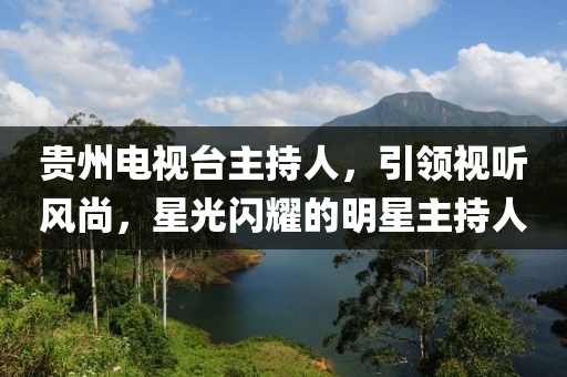 贵州电视台主持人，引领视听风尚，星光闪耀的明星主持人