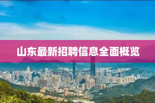 山东最新招聘信息全面概览