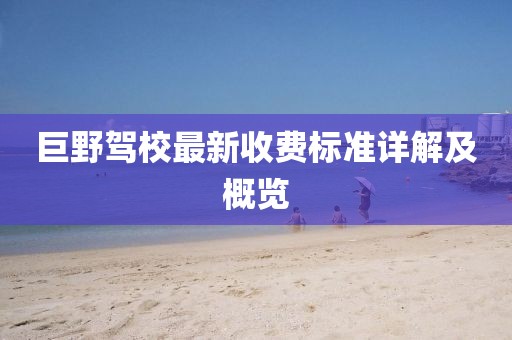 巨野驾校最新收费标准详解及概览