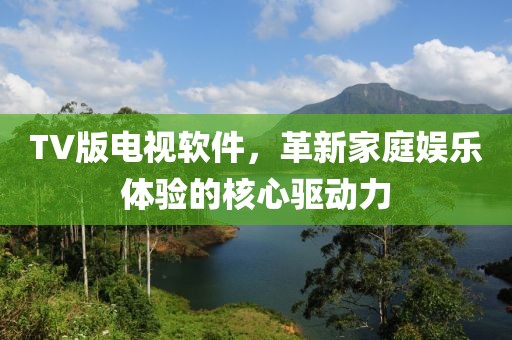 TV版电视软件，革新家庭娱乐体验的核心驱动力