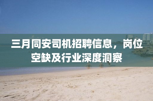 三月同安司机招聘信息，岗位空缺及行业深度洞察