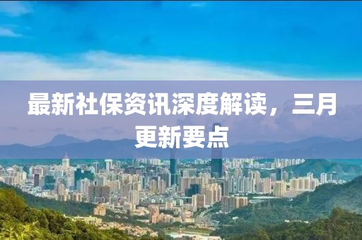 最新社保资讯深度解读，三月更新要点