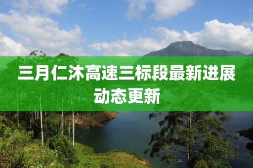 三月仁沐高速三标段最新进展动态更新