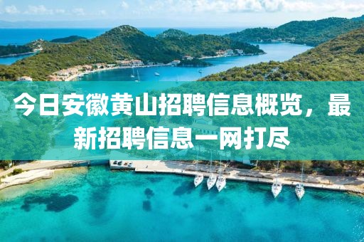 今日安徽黄山招聘信息概览，最新招聘信息一网打尽