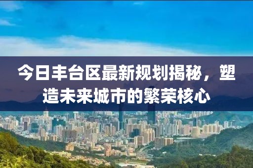 今日丰台区最新规划揭秘，塑造未来城市的繁荣核心