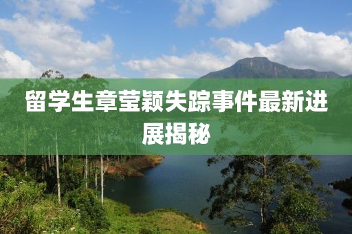留学生章莹颖失踪事件最新进展揭秘