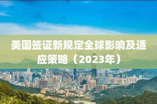 美国签证新规定全球影响及适应策略（2023年）