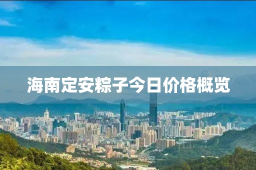 海南定安粽子今日价格概览