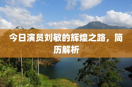 今日演员刘敏的辉煌之路，简历解析