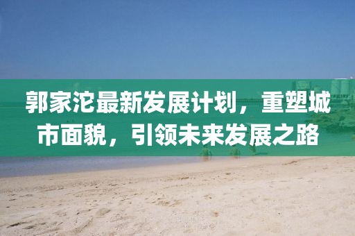 郭家沱最新发展计划，重塑城市面貌，引领未来发展之路