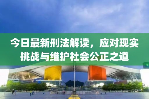 今日最新刑法解读，应对现实挑战与维护社会公正之道