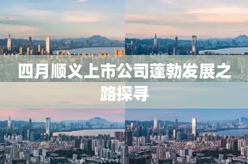 四月顺义上市公司蓬勃发展之路探寻