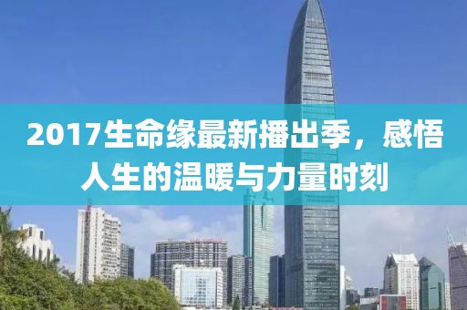 2017生命缘最新播出季，感悟人生的温暖与力量时刻