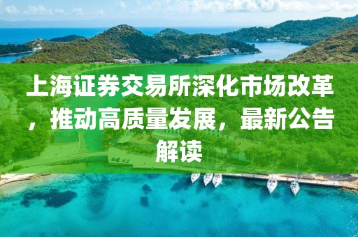 上海证券交易所深化市场改革，推动高质量发展，最新公告解读
