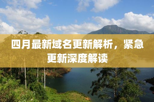 四月最新域名更新解析，紧急更新深度解读