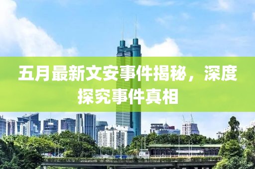 五月最新文安事件揭秘，深度探究事件真相