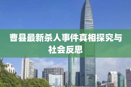 曹县最新杀人事件真相探究与社会反思