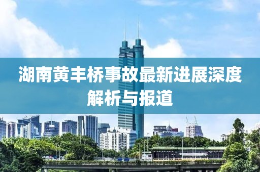 湖南黄丰桥事故最新进展深度解析与报道